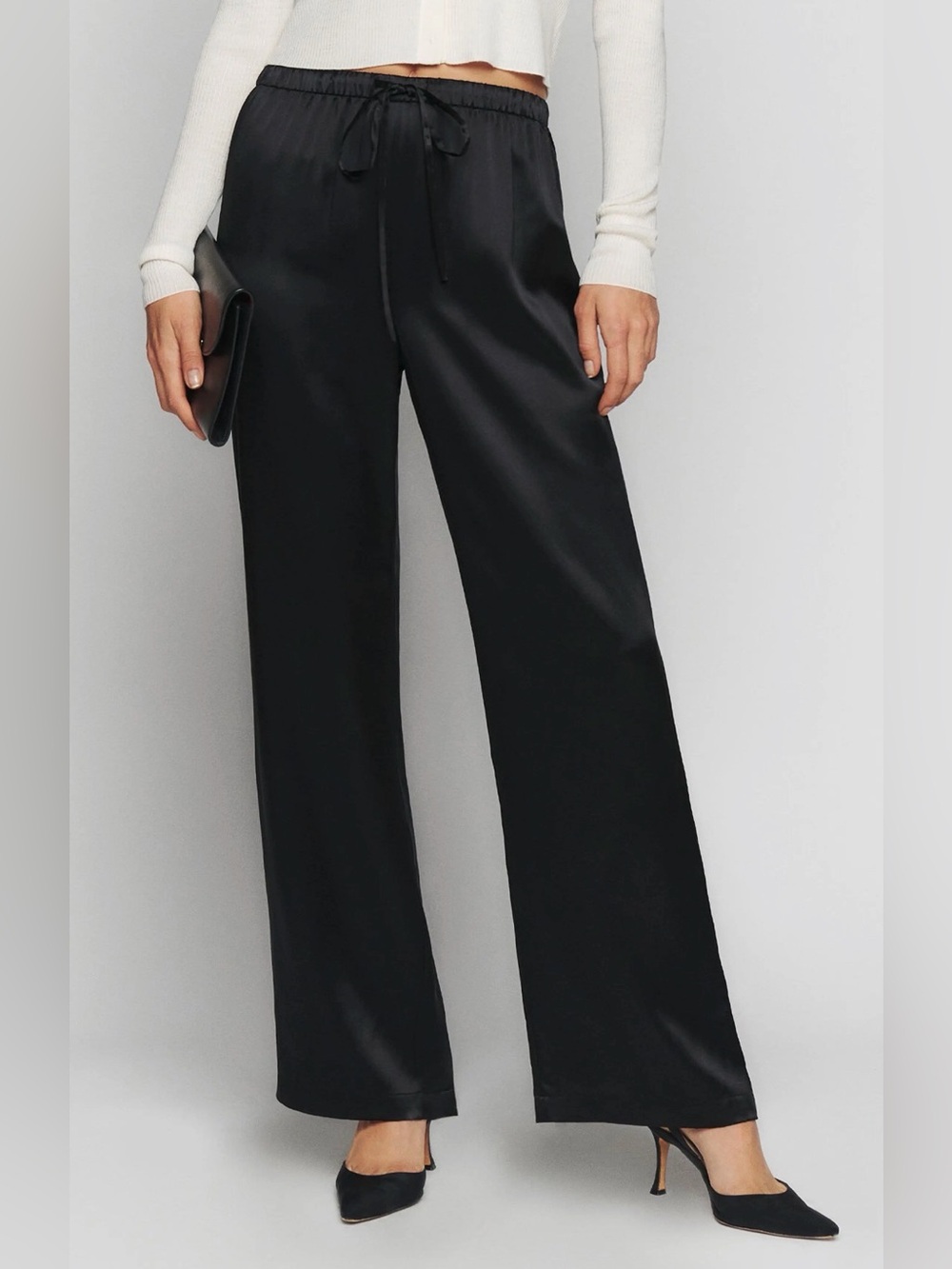 Reformation Olina Wide Leg Silk Pants